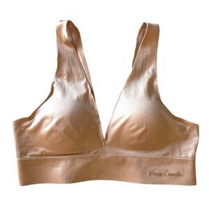 Vince Camuto Lightweight Wireless Bra Size L Nude Pink Bralette Removable Pads